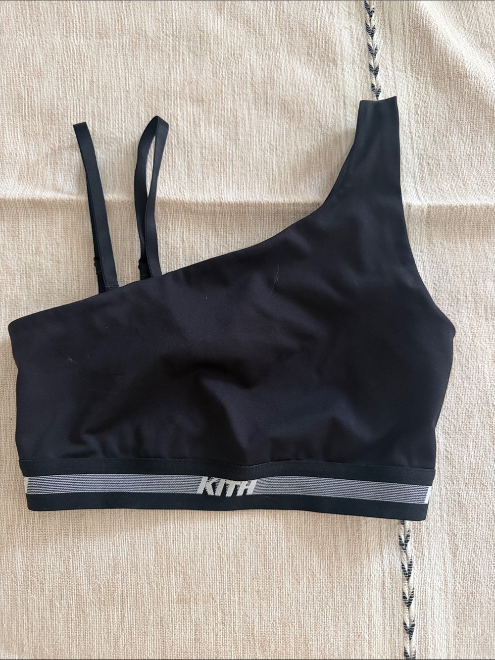 Kith Black One-Shoulder Sports Crop XS